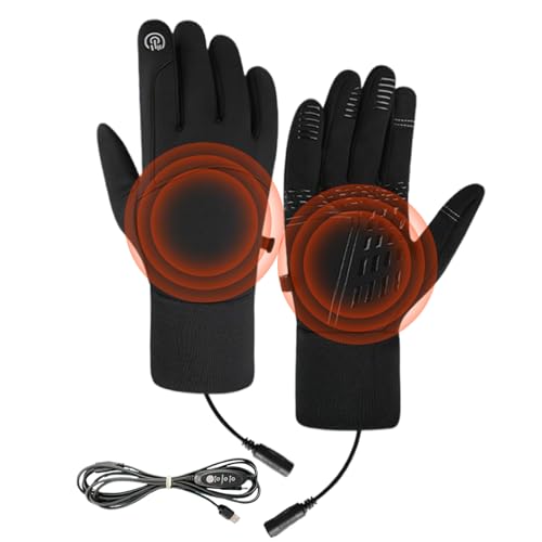 Guantes calefactores eléctricos con puerto USB, cálidos, transpirables, antideslizantes, aptos para pantalla táctil, guantes térmicos de invierno, para actividades al aire libre, como senderismo