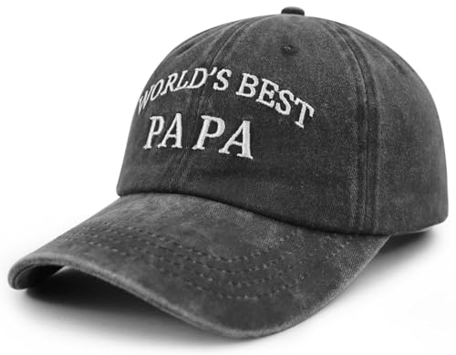 Image of World's Best Paw Paw Papa Uncle Hat for Grandpa Dad Men, Funny Adjustable Cotton Embroidered Grandfather Father Baseball Cap