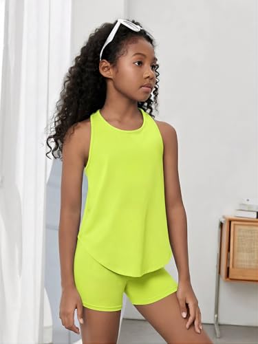 Image of BEAUDRM Girl's 2 Piece Workout Outfits Crop Top and Shorts Athletic Sets | Activewear Sets,Dance Sets,Tumbling Outfits,Hip Hop Dance Outfits,Cheer Practice Outfits for Girls