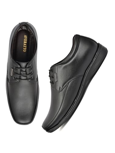 Image of Men's Premium Synthetic Leather Formal Derby Shoes | Ultra-Lightweight Airmix Sole Lace-Up Office Wear