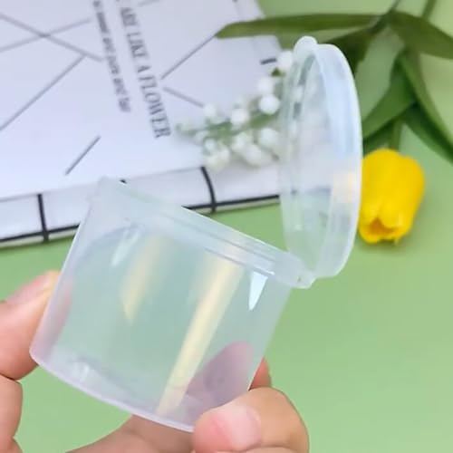 Image of 12 pcs Small Round Plastic Containers D1.89 x H1.65 Inch, 1.7 oz Clear Beads Storage Containers Box for Beads, Buttons, Small Jewelry Findings