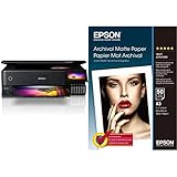 Epson EcoTank ET-8550 A3 Print/Scan/Copy Wi-Fi Photo Ink Tank Printer, With Up To 2 Years Worth Of Ink Included & 2357148 Archival Matte Paper Matte paper A3 (297 x 420 mm) 189g / m2 50 sheets