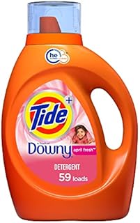 Tide with Downy Laundry Detergent Liquid Soap, High Efficiency (HE), April Fresh Scent, 59 Loads (92 Fl Oz)