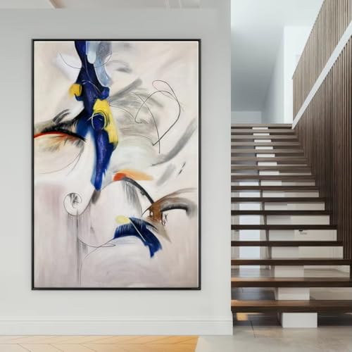 Peintures d'art abstrait AEFOUU pour illuminer un salon sombre et moderne