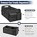 Femuar Car Trunk Organizer with Large Capacity Waterproof Car Accessories for Women & Men, Collapsible Trunk Organizer for Suv/Jeep/Sedan (Black, Standard)