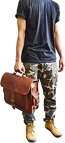 Jaald JLD41 16 Inch Jaald Leather Messenger Bag Laptop Case Office Briefcase Gift thumb #4
