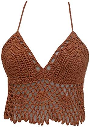 Black Bikini Halter Top Handmade Crochet Crop Top