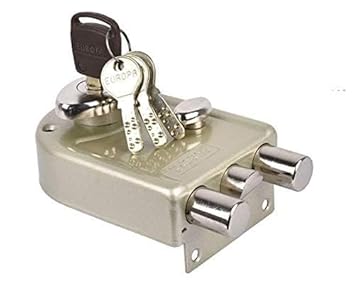Europa 8014In Main Door Lock with Three Bolts; Common Reversible Latch Bolt for Inside/Outside Opening Doors. (in) Ivory Nickel