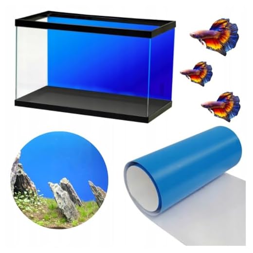 TD STONES Hintergrunddekor Aquarium Rückwand Blau 200x50 cm – Selbstklebende Folie, wasserfest und langlebig – hochwertige Aquarium Rückwand für Süßwasser- & Meerwasseraquarien