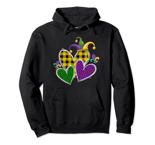 Vintage Mardi Gras Cute Hearts Girls Women Kids Sudadera con Capucha