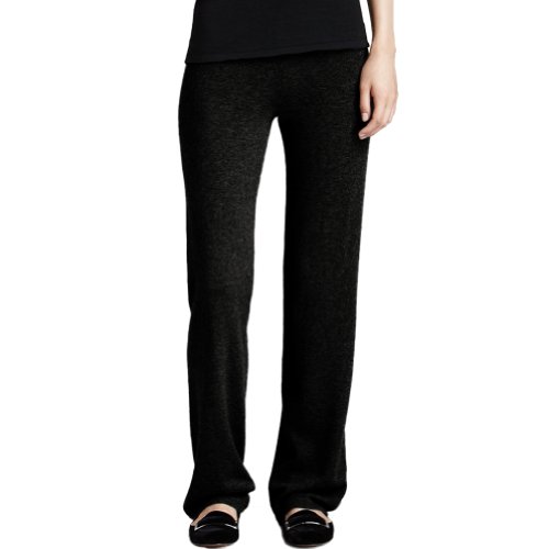 Parisbonbon Women's 100% Cashmere Pants Color Black Size XL