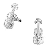 YAMAO Hemd ManschettenknöPfe,Kupfer Silber Manschettenknöpfe Geige Musikausrüstung Hemd Manschette Manschette Manschette Mann