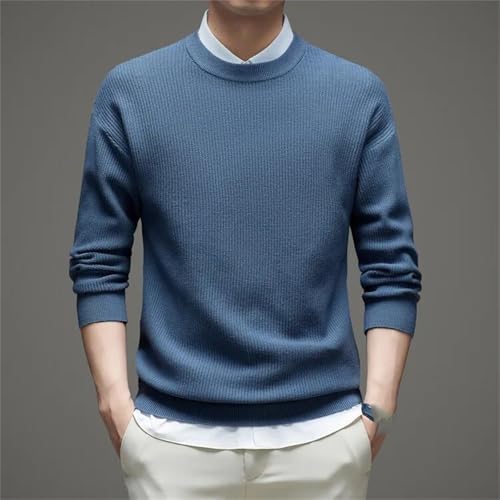 Men’S Casual Thick Warm Wool Blend Pullover Sweater Long Sleeve O-Neck Knitted Jumper Tops2