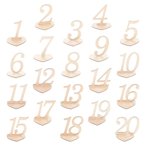 Numéros de table en bois cœur pour guider facilement vos invités lors d'un banquet