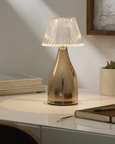 Lámpara de Mesa de Noche de Hierro Moderna Dorada 10" H miniatura 4