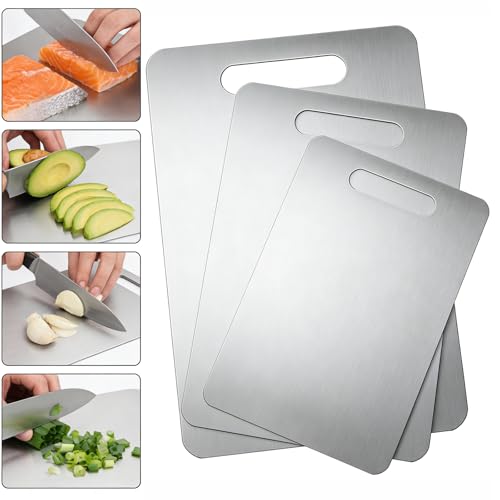 Tabla de cortar en L acero inoxidable set 3 piezas miniatura 1