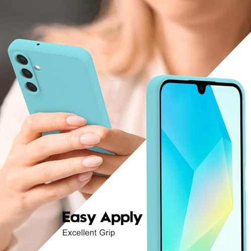 Image of DIZORO Microfiber Candy Case for Samsung M16 5g / F16 5g Smooth Touch Cushion Liquid Soft Silicone Gel Rubber Phone Cases Non-Slip Full Body Protective Shockproof Back Cover- Mint Green
