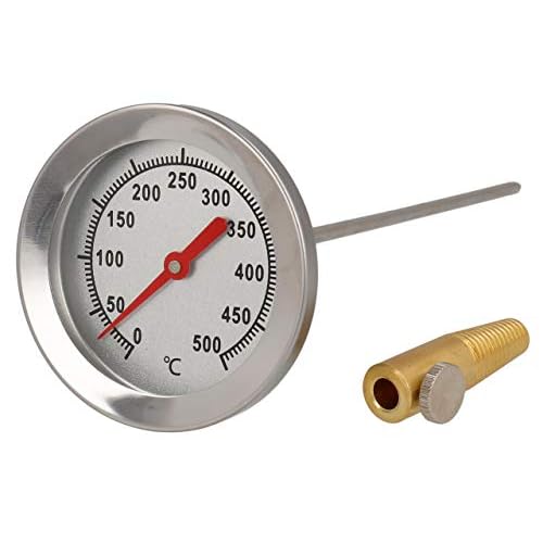 Lantelme Grill Thermometer 500°C Grad Sonde aus Edelstahl für Backofen Tandur Smoker Räucherofen analog (50cm)