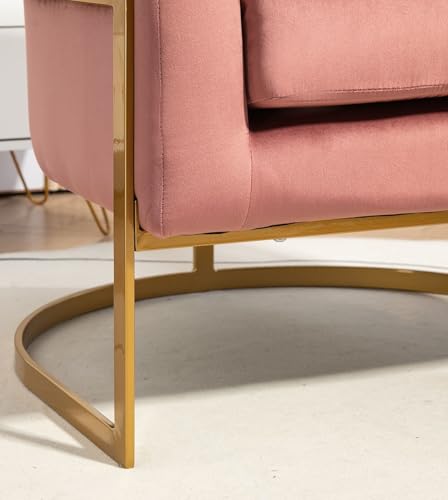 Sillón Moderno Terciopelo Rosa miniatura 7