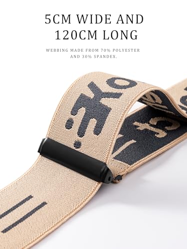 Image of Men's Industrial Strength Suspenders 2-Inch Wide X-Back Heavy Duty Braces Strong Metal Clips, Elastic Adjustable