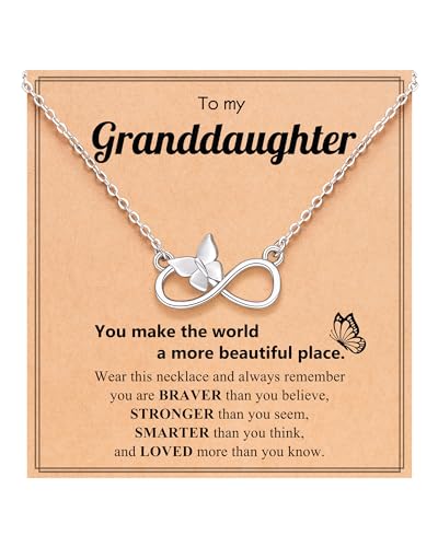 UPROMI Butterfly Necklace for Granddaughter/Daughter/Niece, Graduation Gifts for Girls