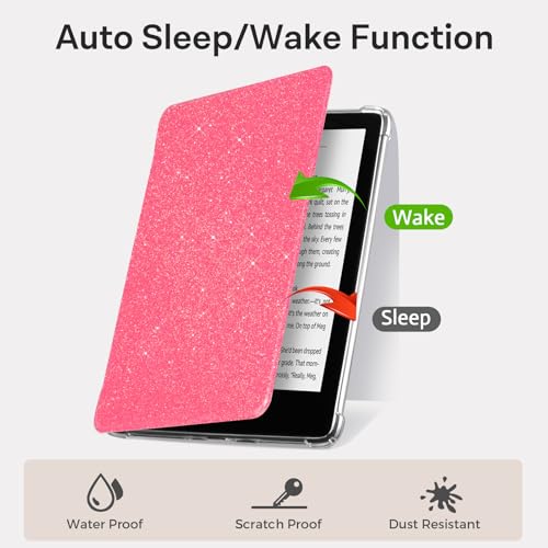 Image of CoBak Case for 7 inch Ereader - New PU Leather Cover and Clear Soft Silicone Back Cover with Auto Sleep Wake Feature