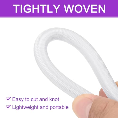 Corde extensible en polyester lourd blanc 1cm DMiotech - Sandow 3m ultra résistant - 5