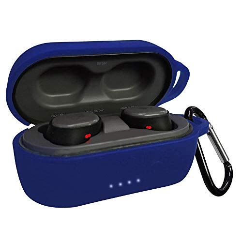 Compatible for Skullcandy Sesh,Giaogor Portable Silicone Case Anti-Lost & Shockproof Easy Carrying Protective Case with Keychain (Blue)