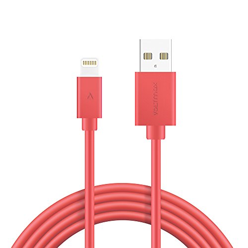 Apple Mfi Certified Lightning Cable 6Ft, Voltmax Iphone Charger With Reinforced Aramid Fiber For Iphone 11/11Pro Max, Xs/Xs Max, Xr, X,8/8Plus, 7/7Plus, Ipad Pro/Air 2, Ipad Mini, Ipod Nano/Touch(Red) #TOP1