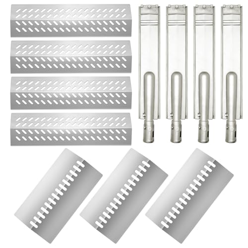 Htanch 4 Packs 16631 and 3 Packs 16520 Heat Plate with 4 Packs Heavy Duty Burner Replacement for Bull Flame Tamer Replacement Parts for Bull 4 Burner Grill 26038 26039 47629 69008 16561 Bull Angus