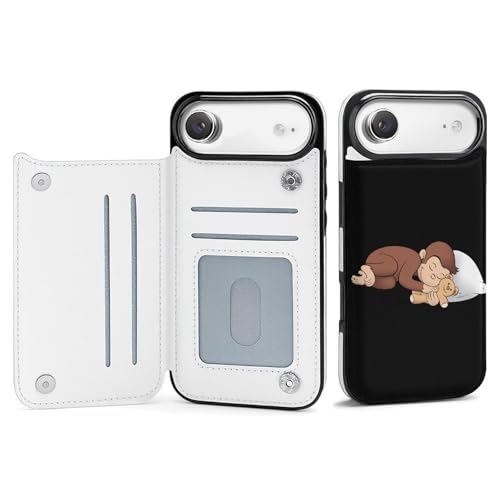 手帳型 おさるのジョージ (4) 対応 iPhone 17 Air ケース カード収納 スマホケース 財布型 携帯ケース 軽量 全面保護 スタンド機能 おしゃれ お祝いギフト