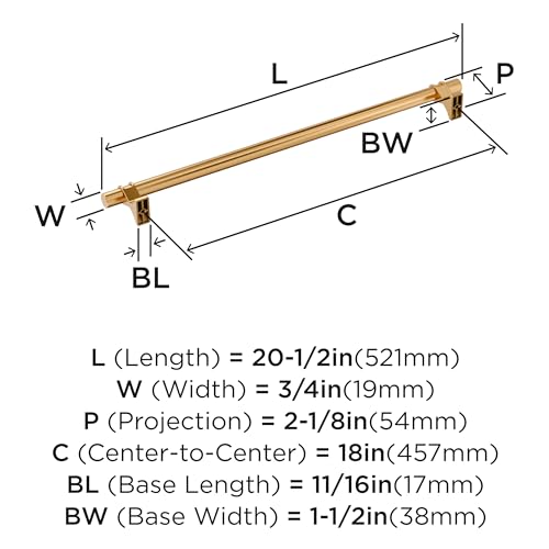 Image of Amerock Davenport 18 inch (457mm) Center-to-Center Champagne Bronze Appliance Pull, BP36699CZ