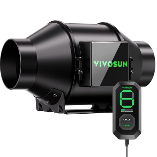 VIVOSUN G4 4' Inline Duct Fan & 3 Cycle Modes E12 Speed...
