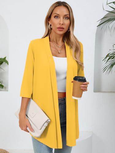 Image of Women's Lightweight Open Front Cardigans Casual Soft Drape Spring Summer Fall Cardigan S-3XL