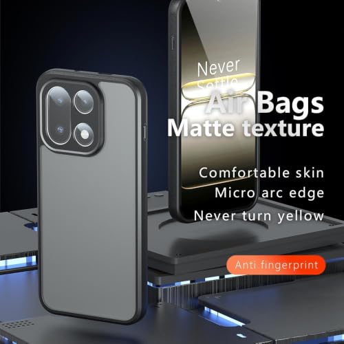 Image of Matte PC + TPU Back Cover Case for OnePlus 15 5G, Air Bag Protection, Anti-Fingerprint, Never Turns Yellow, Micro Arc Edge, Skin-Friendly Feel, Black