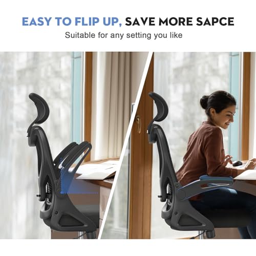 Office Chair - Ergonomic Desk Chair with Adjustable 2D Headrest & Lumbar Support, Til t& Height Adjustment Home Office Desk Chairs