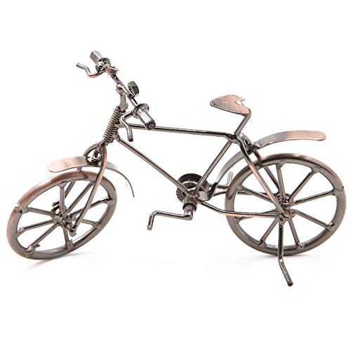 Dawa Vintage Metal Bicycle Ornaments Desktop Crafts Ironwork Bike Figurines Bike Miniature Home Decoration For Children Toys Gifts (Red Copper)