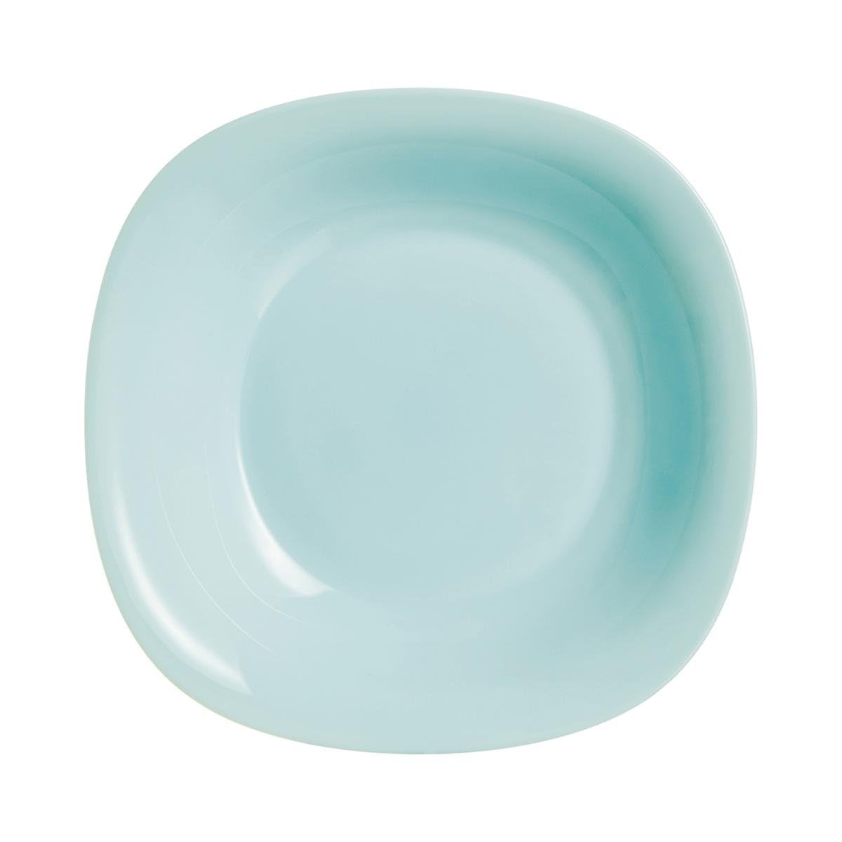ARC 5919302 Cute Glass Plate, Opal Bottom, Turquoise Color, Square, Cm 21, Glass
