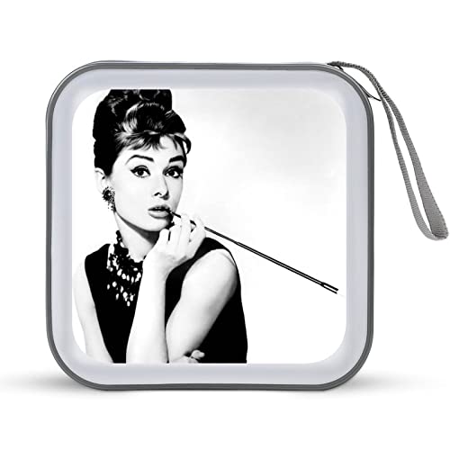 CDケース オードリー・ヘップバーン DVDケース CD/DVD収納バッグ ディスクケース CD収納ボックス 40枚収納 Blu-rayケース メディアケース 両面収納 おしゃれ 防水 大容量 小型 持ち運び便利 薄型 ファスナー付 旅行 自宅