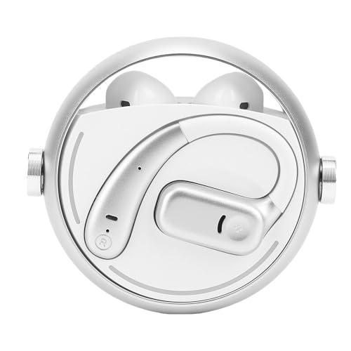 Luqeeg 2 Pares Auriculares Inalámbricos Deportivos, 140H Bluetooth 5.3 Control Táctil Cancelación Ruido IPX5 Impermeable Estuche Cargador, para 2 Personas y Ejercicio Exterior (White)