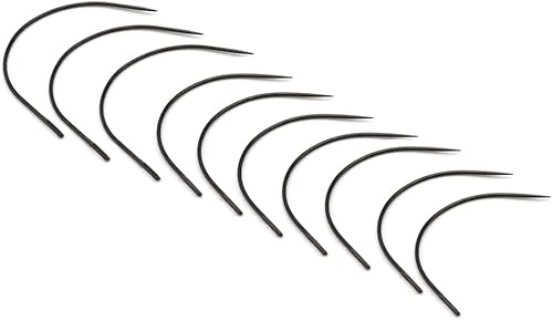 Miniatura 10 de GlamorDove Herramienta de costura, 10 agujas curvadas de 3 pulgadas, accesorios de costura a mano, herramienta de tejido para coser en trama de