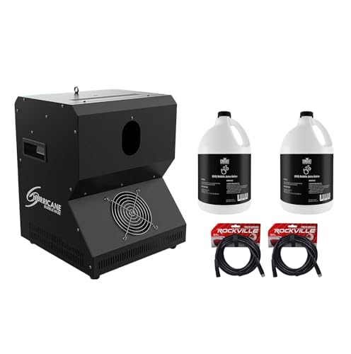 Audiosavings Bundle: Chauvet Hurricane Bubble Haze Filled Bubbles Atmospheric Hazer Machine w/DMX Bundle with (2) Chauvet DJ BJG Gallon Bubble Fluid Juice & (2) DMX Lighting Cable (5 items)