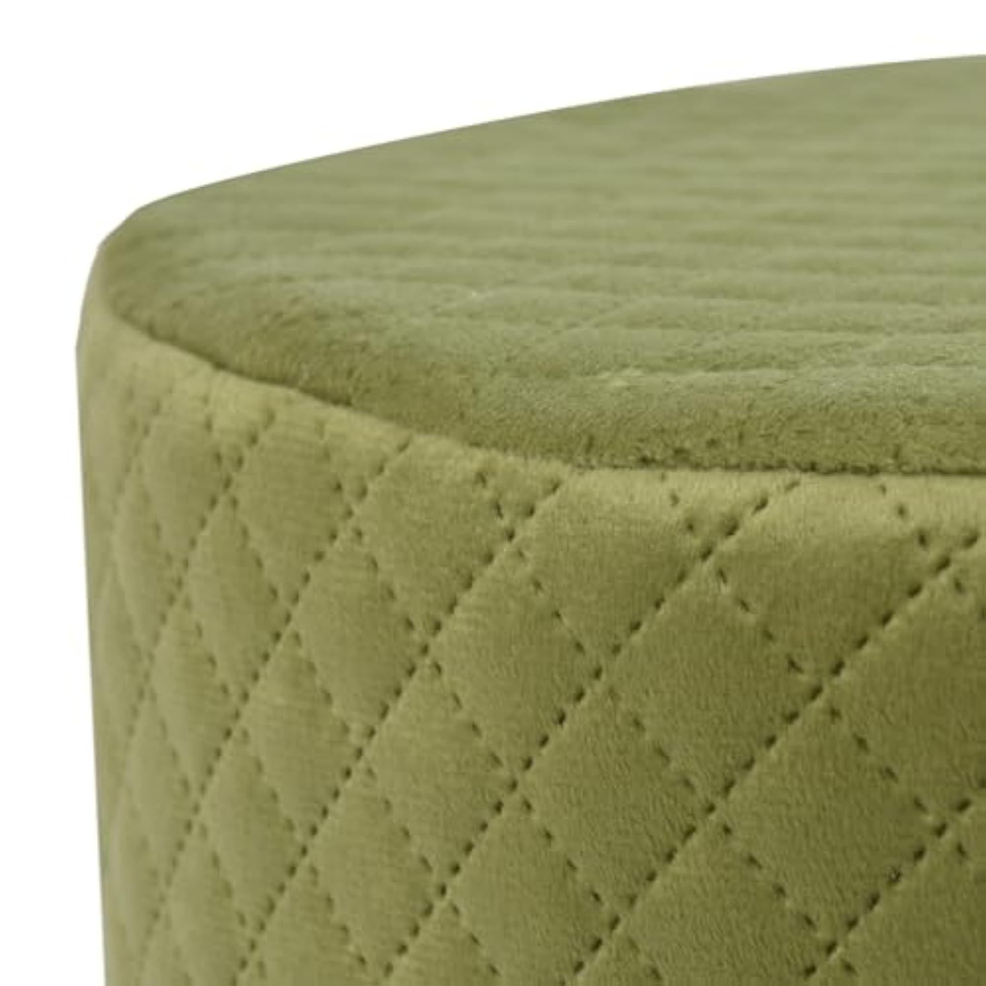 Diamond Quilted Foam Cushioned Pouffe for Living Room