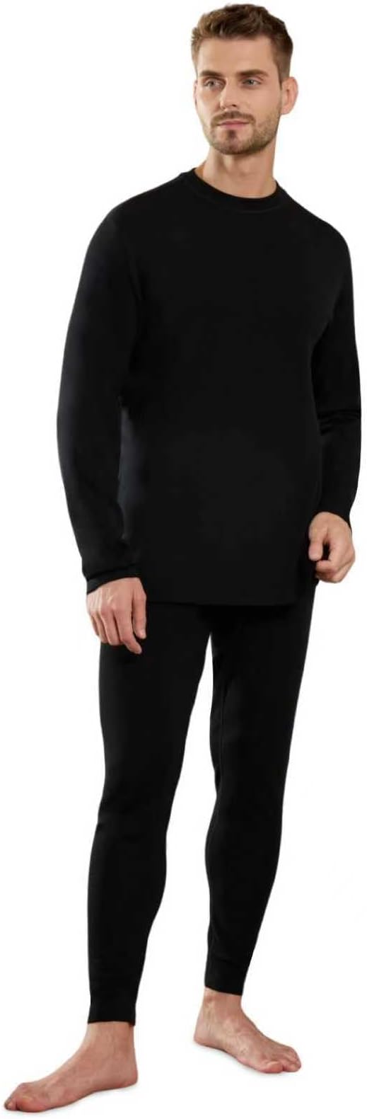 100% Merino Wool Base Layer Mens, Midweight Mens Thermals Top and Bottom Set,250g Thermal Underwear for Cold Weather