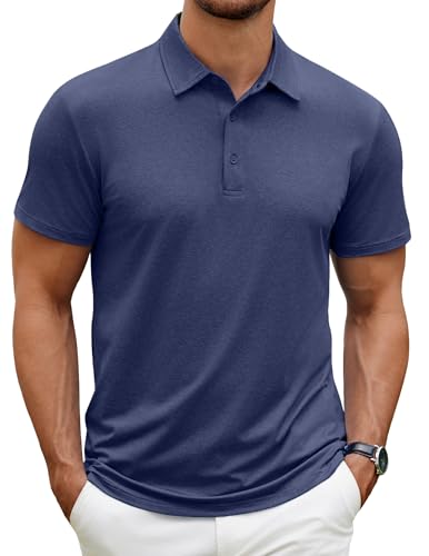 Image of COOFANDY Men's Polo Shirt Golf Quick Dry Performance Short Sleeve Moisture Wicking Athletic Polo Collared Tennis T-Shirt