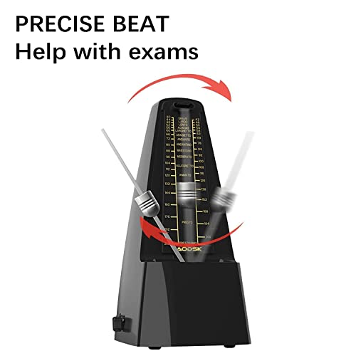 Aodsk Mechanical Metronome,Universal Metronome For Piano,Guitar,Violin,Drums And Other Instruments,Standard,Black #TOP5