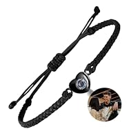 EMIRISTIC Pulseira de foto personalizada com imagem interna - Pulseira de imagem personalizada de coração feita à mão para meninas meninos mulheres homens - Dia dos Namorados aniversário aniversário