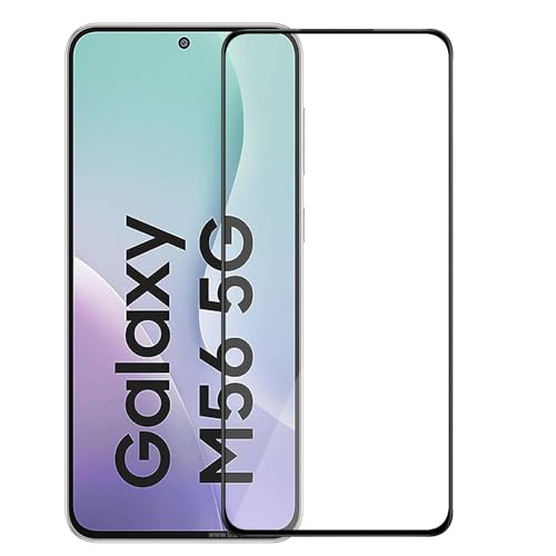 Image of Amazon Brand - Solimo Tempered Glass Screen Protector Compatible with Samsung Galaxy M56 5G Transparent Protective Film [Clear HD]
