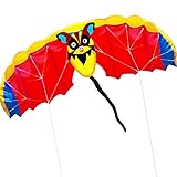 HENGDA KITE 1.4M Bat Design Kites Soft Dual Line Stunt Sport Parafoil Kite 55-inch with Flying Tool Set
