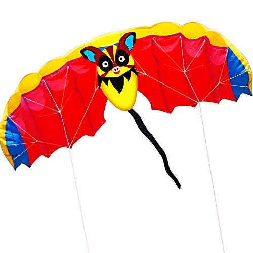 HENGDA KITE 1.4M Bat Design Kites Soft Dual Line Stunt Sport Parafoil Kite 55-inch with Flying Tool Set